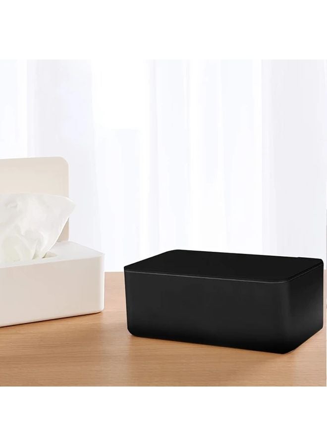 صندوق توزيع المناديل المبللة الأسود الرطب والجديد مع غطاء لتنظيم المنزل والمكتب - Image 5